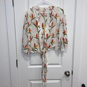 Floral Wrap Top